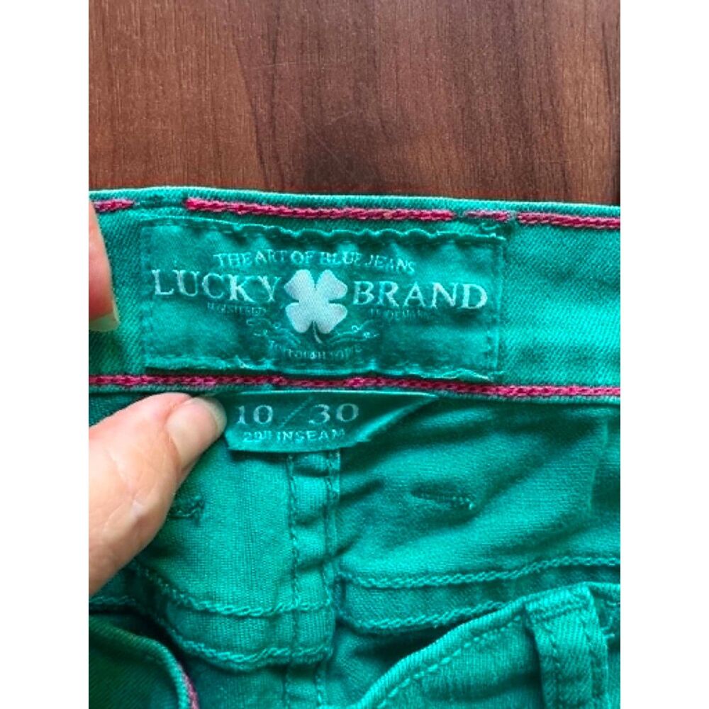 Lucky Brand Charlie Super Skinny Green Jeans / size 10 - Picture 2 of 5